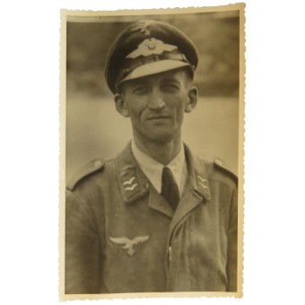 Photo of Flak Gefreiter in a visor cap. Espenlaub militaria